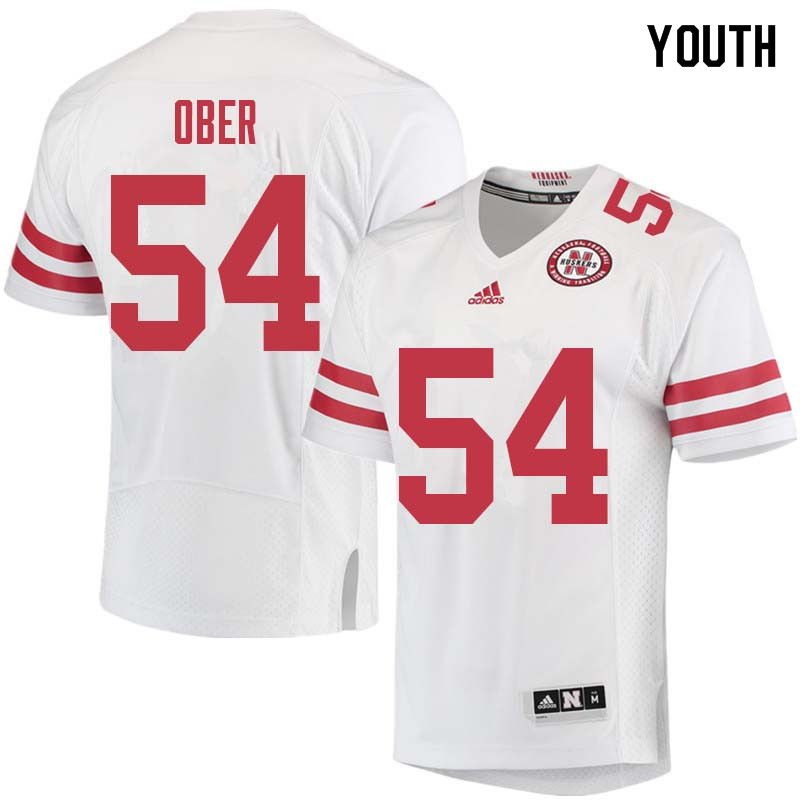 Youth #54 Jordan Ober Nebraska Cornhuskers College Football Jerseys Sale-White